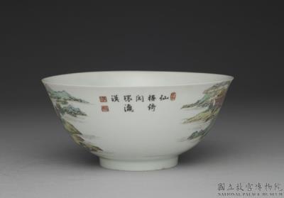 图片[2]-Bowl with immortal mountains and pavilions in falangcai painted enamels, Qing dynasty, Qianlong reign (1736-1795)-China Archive